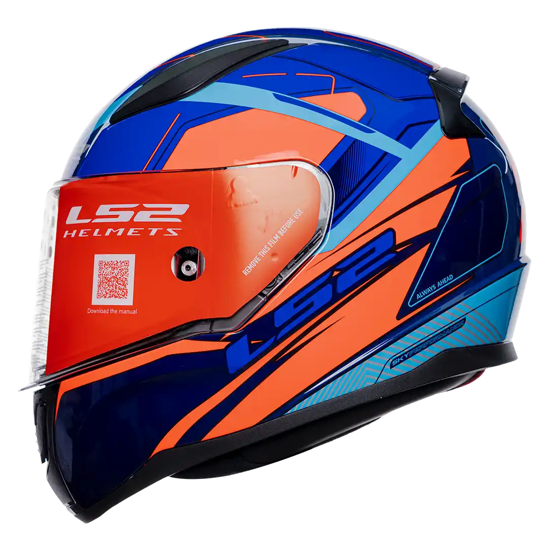 CASCO LS2 FF353 DRAX AZUL/NARANJA