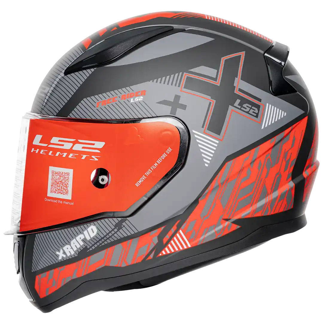 CASCO LS2 FF353 RAPID XTREET NEGRO MATE/ROJO