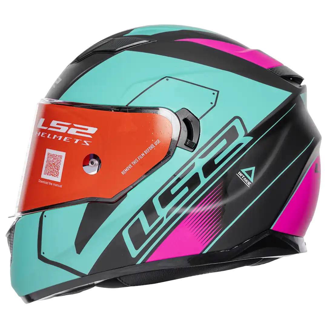 CASCO LS2 FF320 STASH NEGRO MATE/ TURQUESA