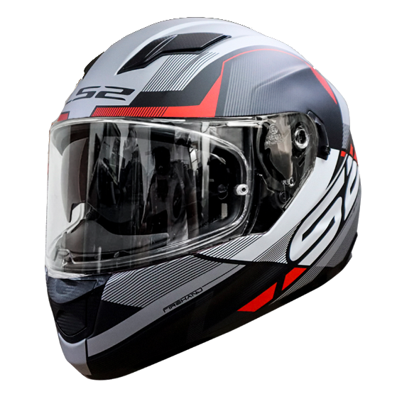 CASCO LS2 FF320 ALIGN GRIS MATE/ROJO