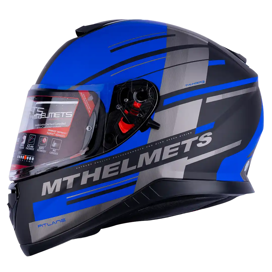 CASCO MT THUNDER 3 SV PITLANE C7 MATE AZUL