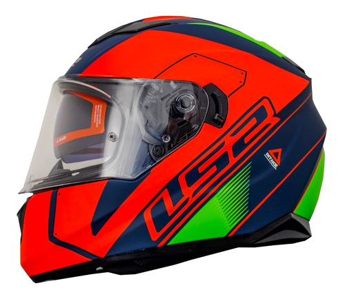 CASCO LS2 FF320 STASH AZUL MATE/NARANJA