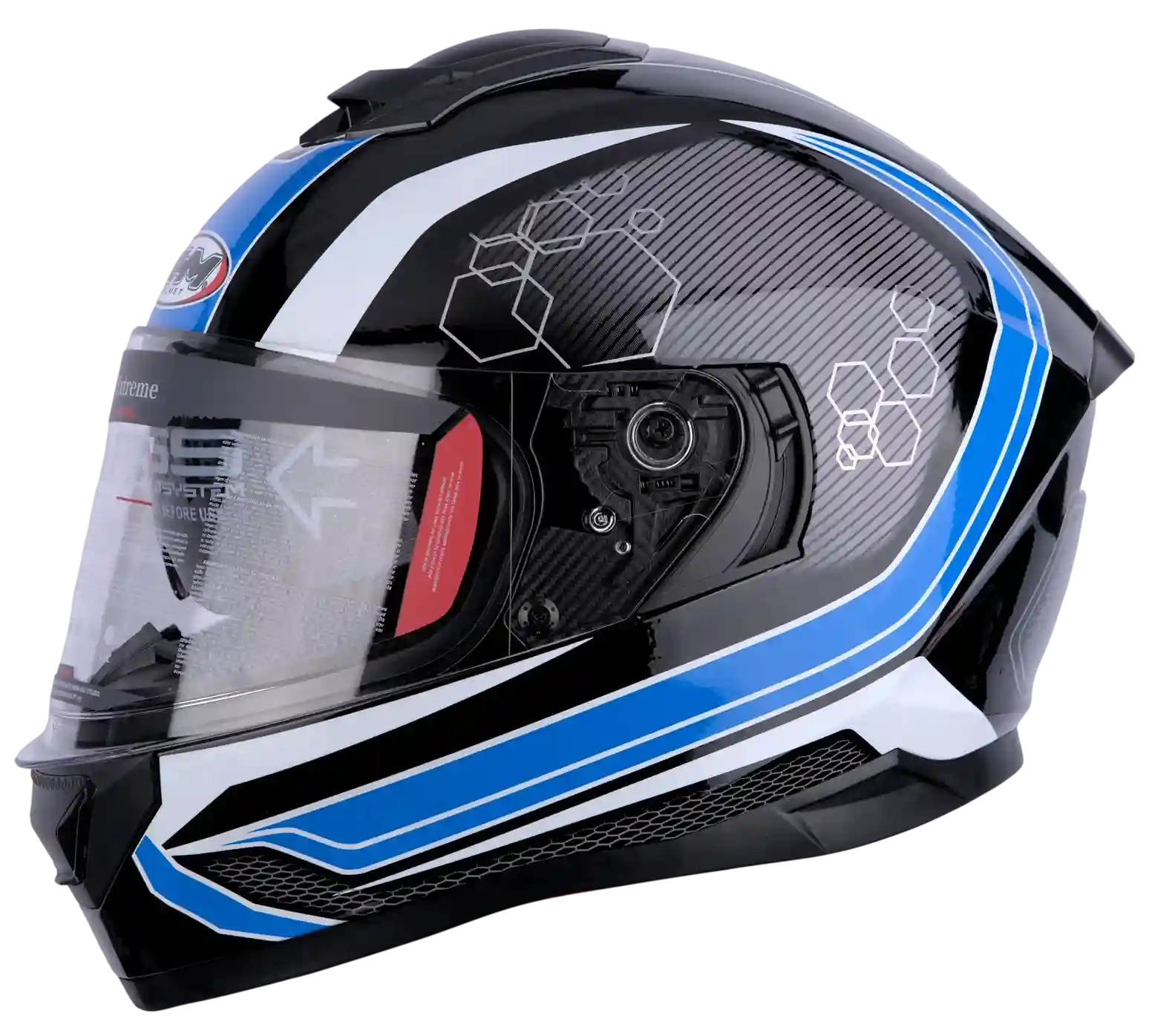 CASCO JHM 802 HEXAGON NEGRO/AZUL