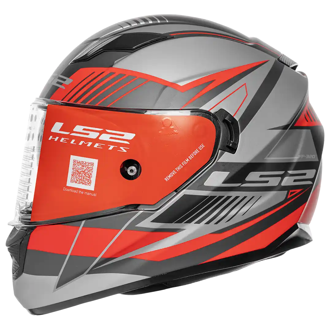 CASCO LS2 FF320 TREPID TITANIO MATE/ROJO