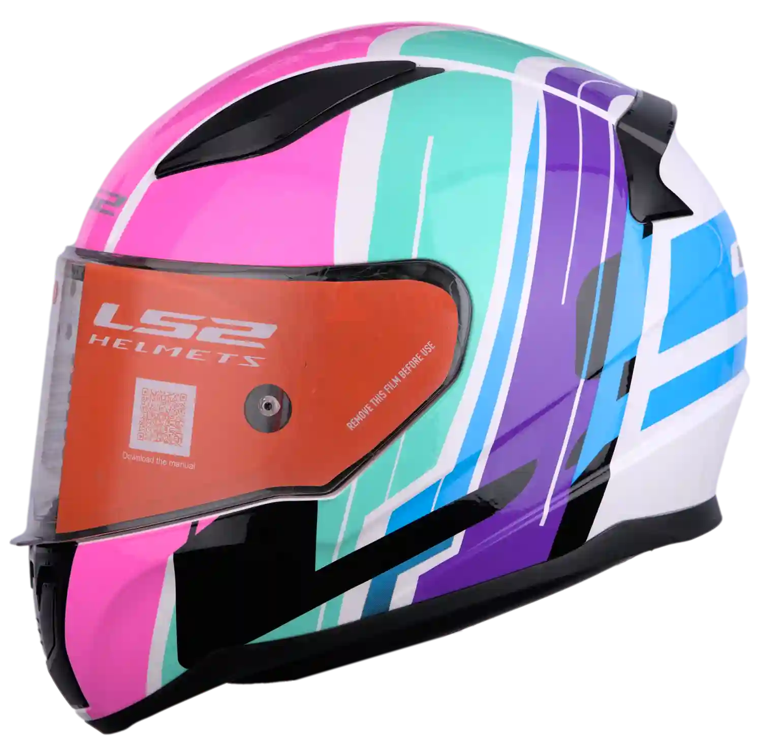 CASCO LS2 FF353 RAPID FLAG BLANCO/NEON/FUCSIA