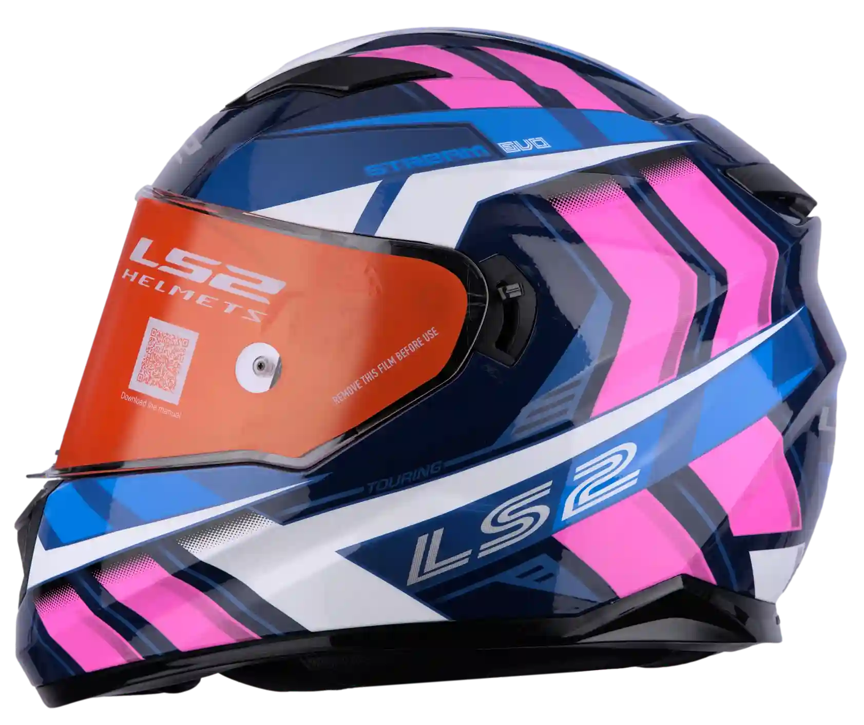 CASCO LS2 FF320 LOOP AZUL/ROSADO