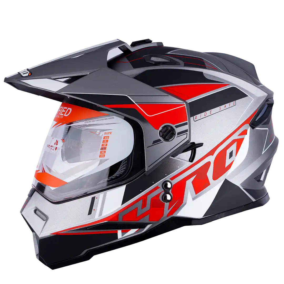 CASCO HRO MX330DV VOLTEX NEGRO MATE/ROJO