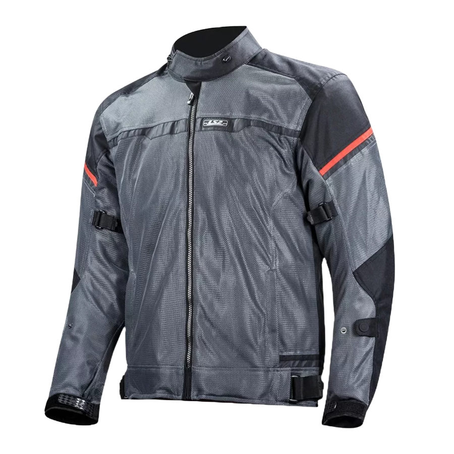 CASACA LS2 HOMBRE RIVA NEGRO/GRIS-OSCURO/ROJO