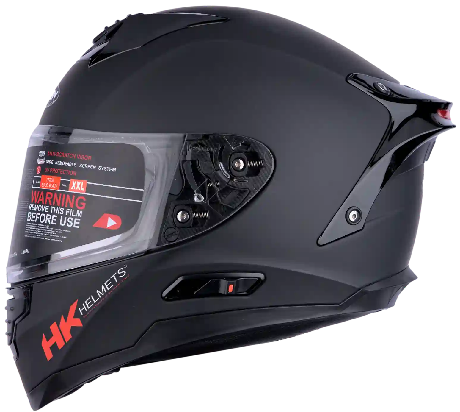 CASCO HOKEN 869 MONOCOLOR CON LUZ LED - NEGRO MATE