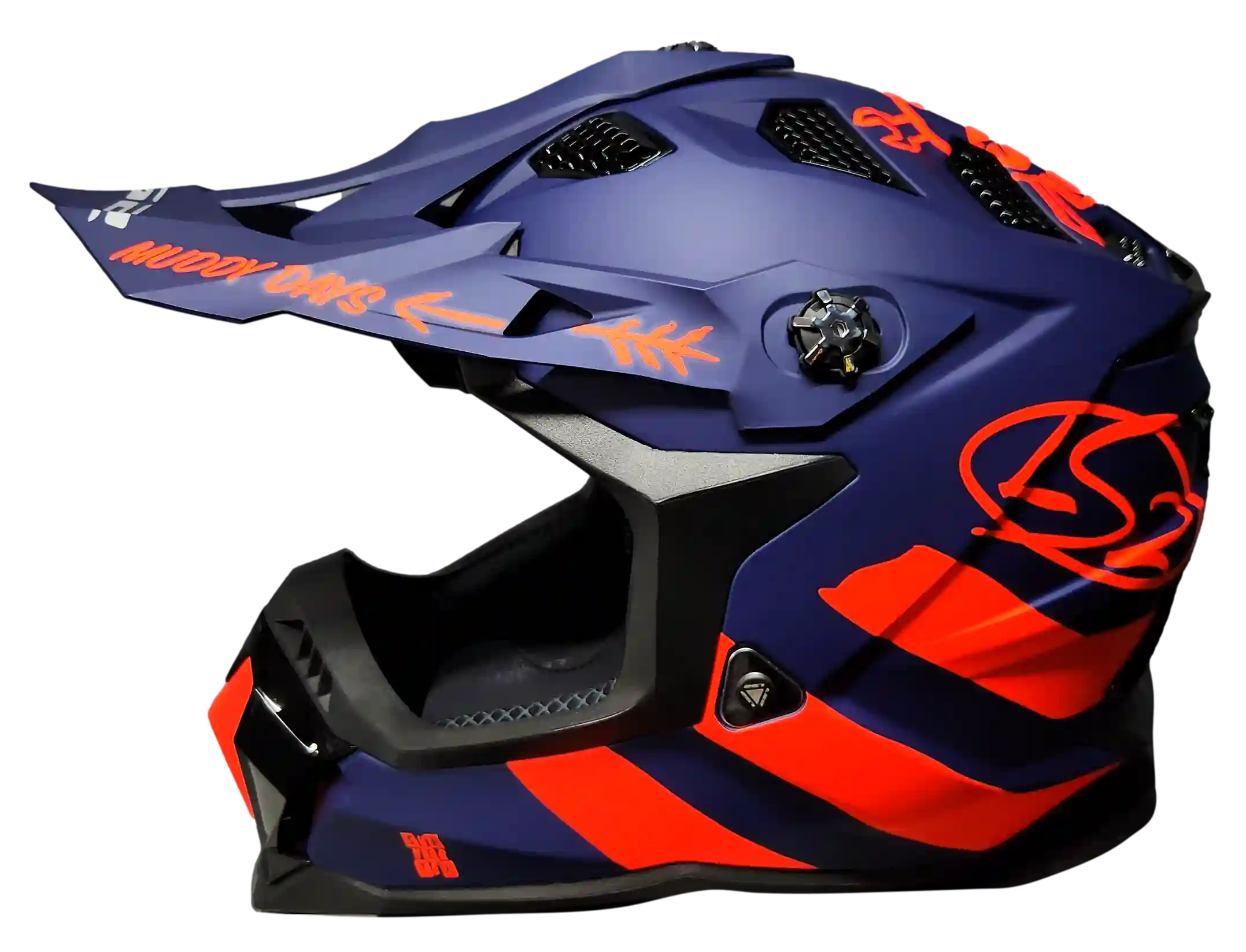 CASCO CROSS LS2 MX700 CARGO AZUL MATE/NARANJA