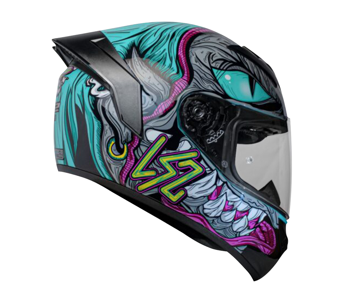 CASCO LS2 NS352 FIZZLE NEGRO/VERDE MENTA
