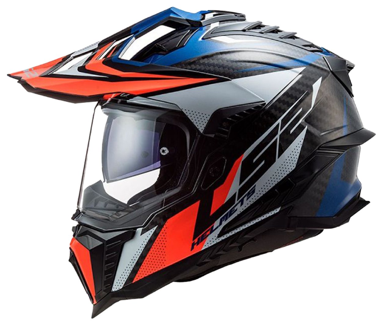CASCO CROSS LS2 MX701 FOCUS AZUL/BLANCO/NARANJA