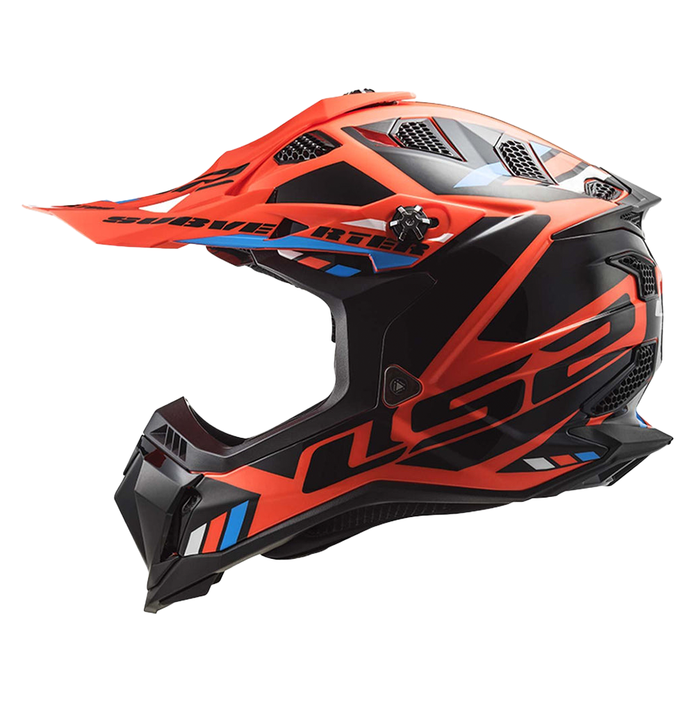 CASCO CROSS LS2 MX700 STOMP NEGRO/NARANJA