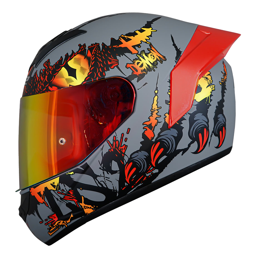 CASCO LS2 NS352 DEMON GRIS MATE/ROJO C/VISOR ROJO (REVO) + SP ROJO 
