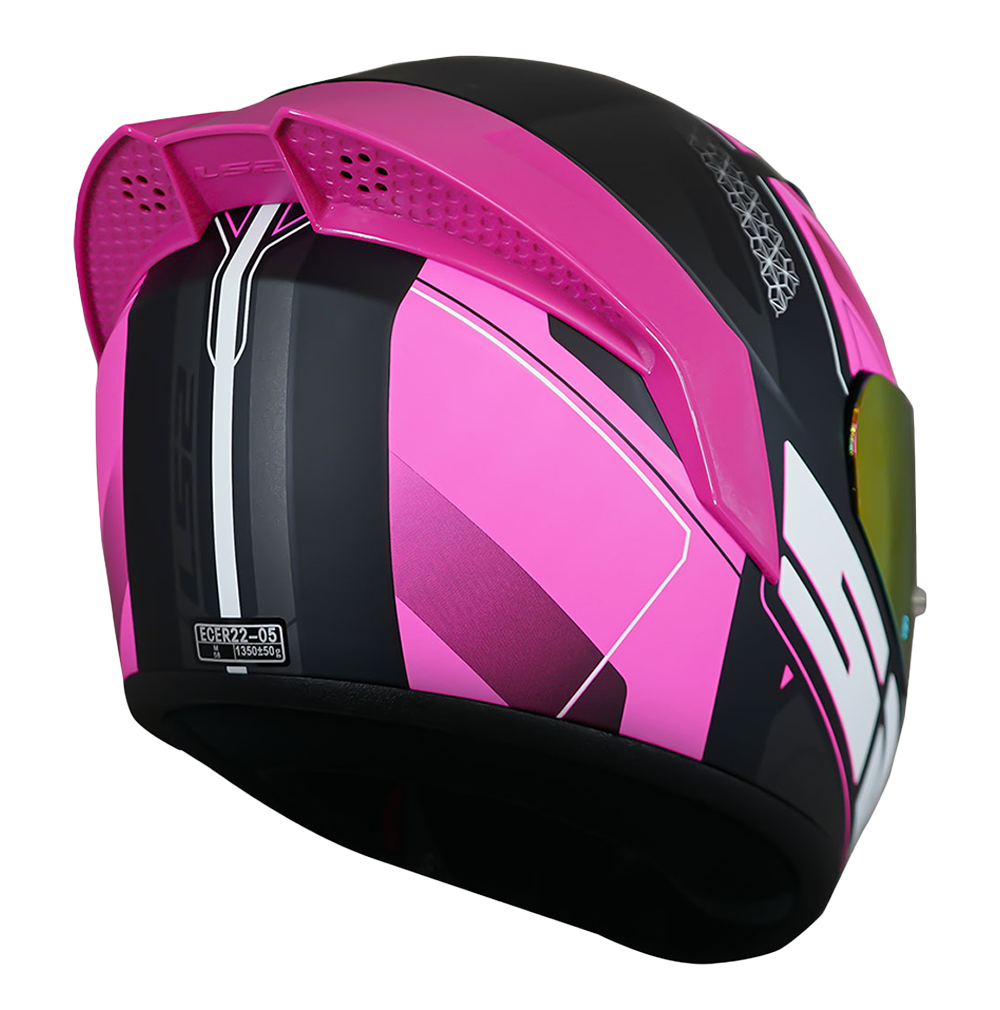 CASCO LS2 NS352 ULTRA NEGRO MATE/ROSADO C/VISOR ROSADO (REVO) + SP ROSADO 