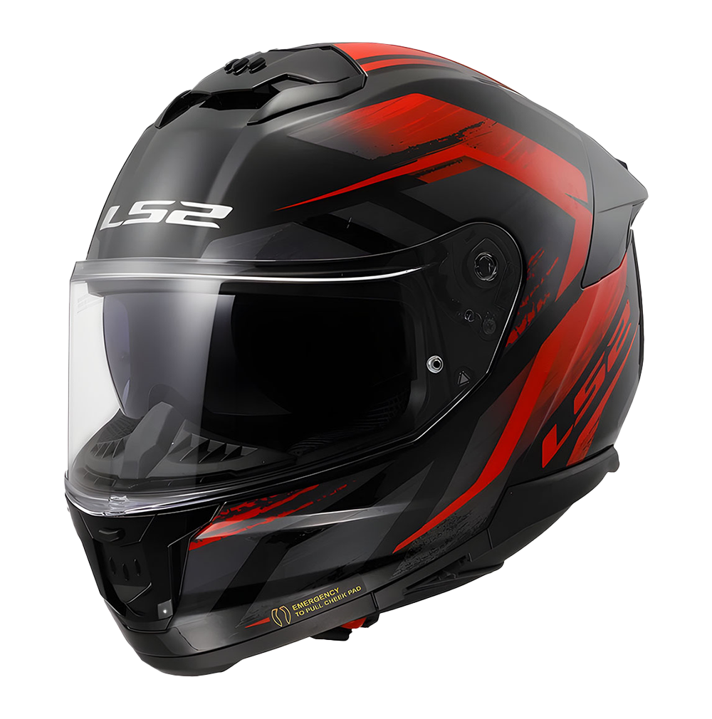 CASCO LS2 FF808 FURY NEGRO MATE/ROJO 