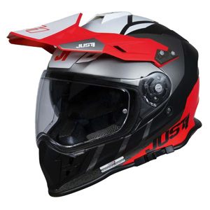 CASCO JUST1 ABS MORTAD J34 PRO TOUR FLUO NEGRO ROJO MATE