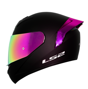CASCO LS2 NS352 SINGLE MONO NEGRO C/VISOR VIOLETA SPRAY + SP ROSADO 