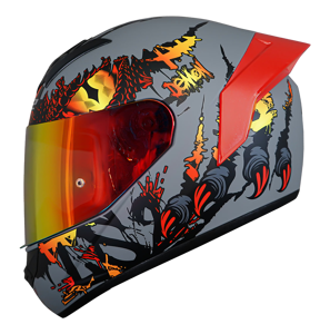 CASCO LS2 NS352 DEMON GRIS MATE/ROJO C/VISOR ROJO (REVO) + SP ROJO 
