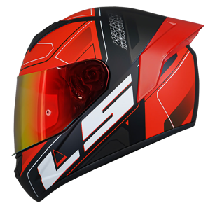 CASCO LS2 NS352 ULTRA NEGRO MATE/ROJO C/VISOR ROJO (REVO) + SP ROJO 