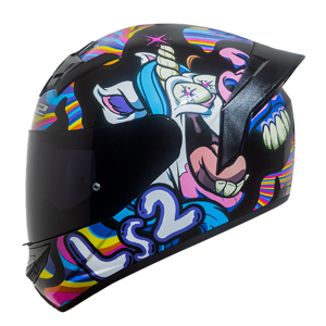 CASCO LS2 NS352 BUBBLE NEGRO/BLANCO 
