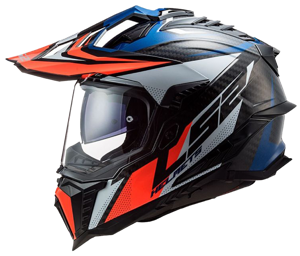 CASCO CROSS LS2 MX701 FOCUS AZUL/BLANCO/NARANJA