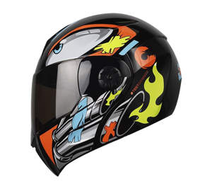 CASCO ART. ICH 3110 TURBO FURY NM/NARANJA/NEON V-HUMO 