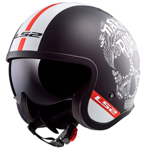 CASCO LS2 OF599 SPITFIRE INKY NEGRO MATE/BLANCO